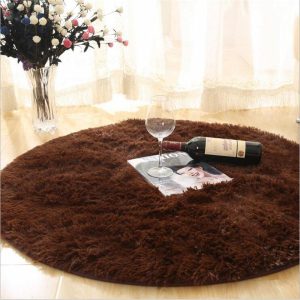 Alfombra Redonda <br> Pelo Marrón Alfombra Redonda <br> Pelo Marrón