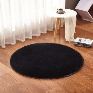 Alfombra Redonda <br> Pelo Negro Alfombra Redonda <br> Pelo Negro