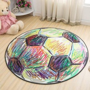 Alfombra Redonda <br> Pelota Multicolor Alfombra Redonda <br> Pelota Multicolor