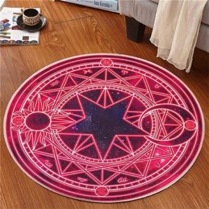 Alfombra Redonda <br> Pentagrama Rosa Alfombra Redonda <br> Pentagrama Rosa