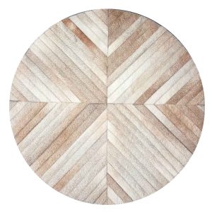 Alfombra Redonda <br> Piel de Vaca Beige Alfombra Redonda <br> Piel de Vaca Beige