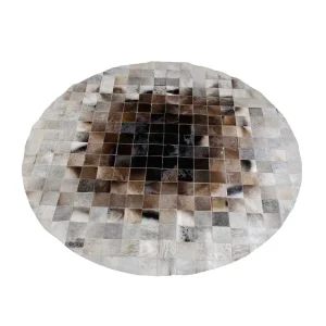 Alfombra Redonda <br> Piel de Vaca Beige y Marrón Alfombra Redonda <br> Piel de Vaca Beige y Marrón
