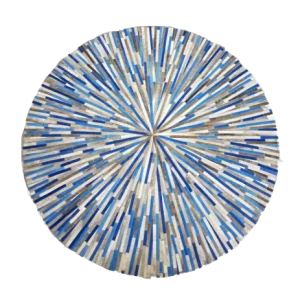 Alfombra Redonda <br> Piel de Vaca Color Frío Alfombra Redonda <br> Piel de Vaca Color Frío