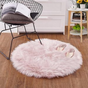 Alfombra Redonda <br> Piel Rosa