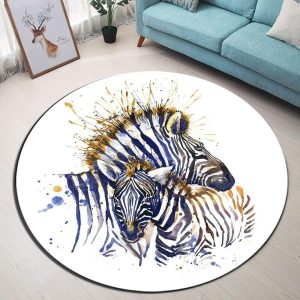 Alfombra Redonda <br> Pintar La Cebra