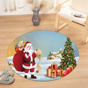 Alfombra Redonda <br> Regalos De Papá Noel Alfombra Redonda <br> Regalos De Papá Noel