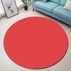 Alfombra Redonda <br> Rojo Coral Alfombra Redonda <br> Rojo Coral