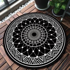 Alfombra Redonda <br> Rosa Étnica Alfombra Redonda <br> Rosa Étnica