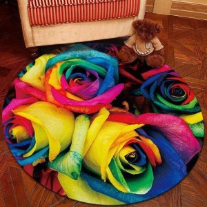 Alfombra Redonda <br> Rosa Multicolor Alfombra Redonda <br> Rosa Multicolor