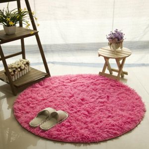 Alfombra Redonda <br> Shaggy Rosa Alfombra Redonda <br> Shaggy Rosa