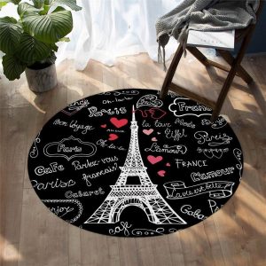 Alfombra Redonda <br> Tour Eiffel Blanca Alfombra Redonda <br> Tour Eiffel Blanca