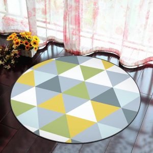 Alfombra Redonda <br> Triángulos Multicolores Alfombra Redonda <br> Triángulos Multicolores