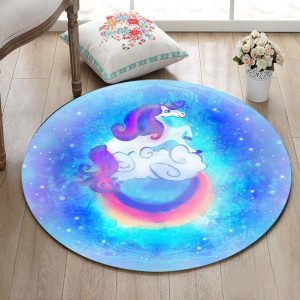 Alfombra Redonda <br> Unicornio Arco Iris Alfombra Redonda <br> Unicornio Arco Iris