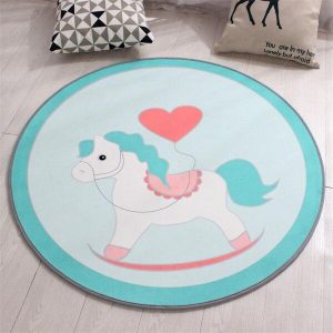 Alfombra Redonda <br> Unicornio Azul Alfombra Redonda <br> Unicornio Azul