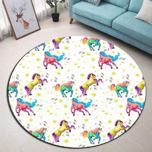 Alfombra Redonda <br> Unicornio Niño