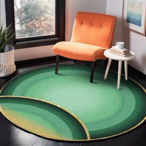 Alfombra Redonda <br> Verde Agua