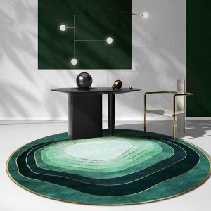 Alfombra Redonda <br> Verde Esmeralda